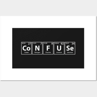 Confuse (Co-N-F-U-Se) Periodic Elements Spelling Posters and Art